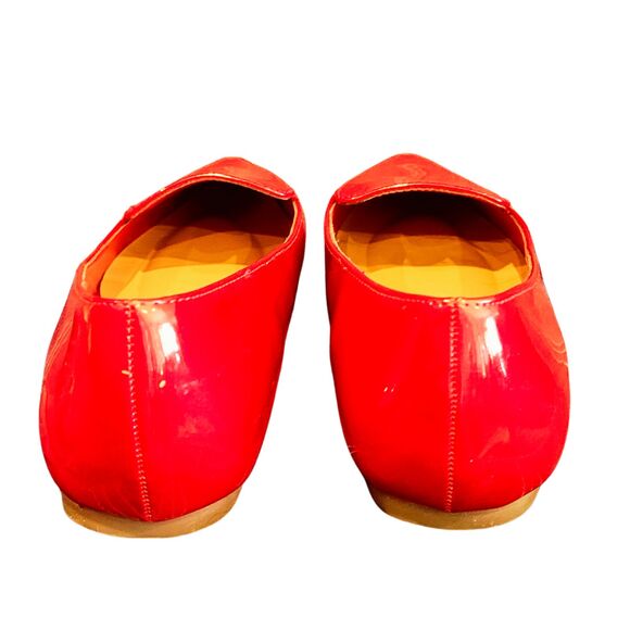Pierre Dumas Cam-1 Red Patent Leather Flat Pointed Toe Shoe 8M Man Made Slip On - Picture 6 of 7